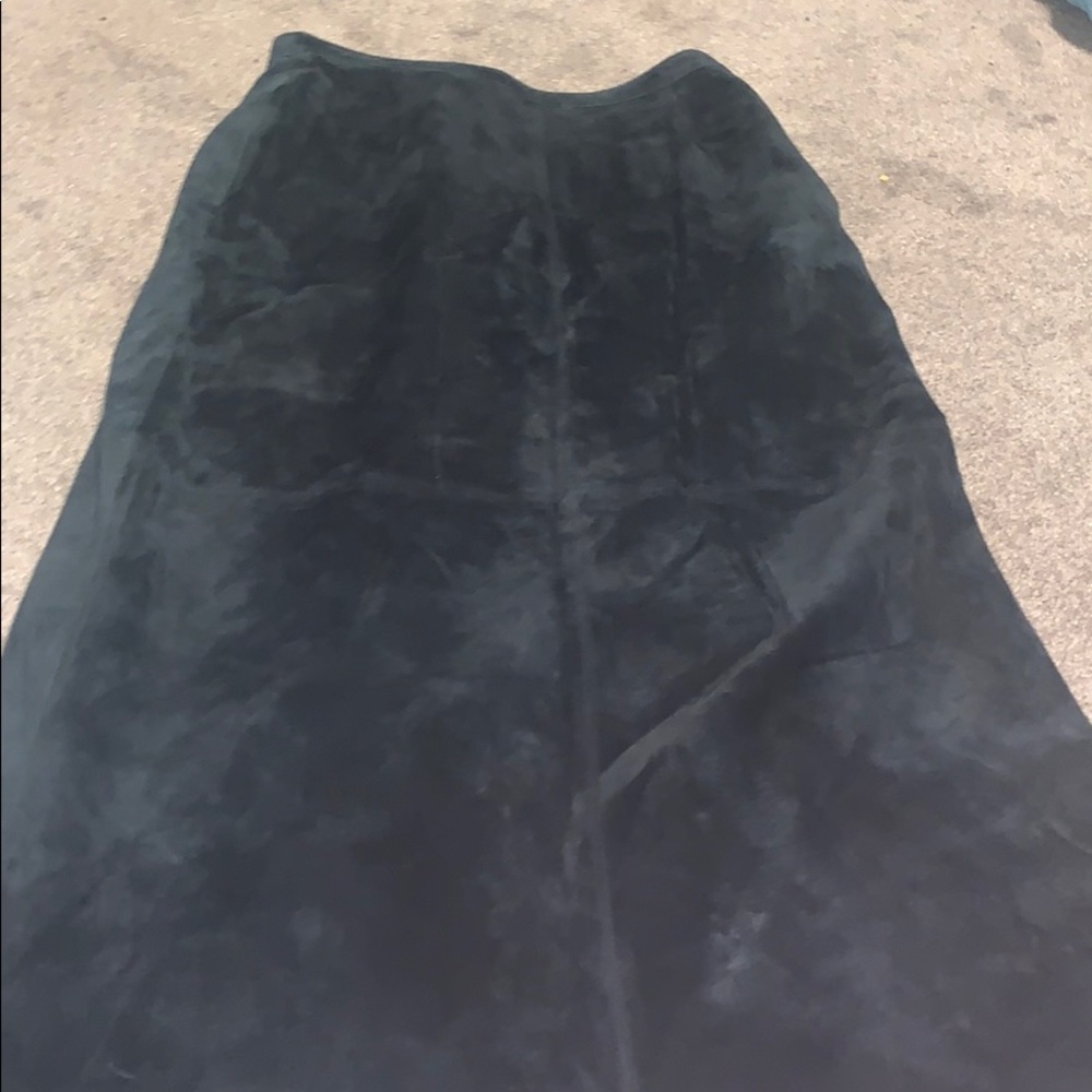 Nordstrom size 10 long leather black skirt